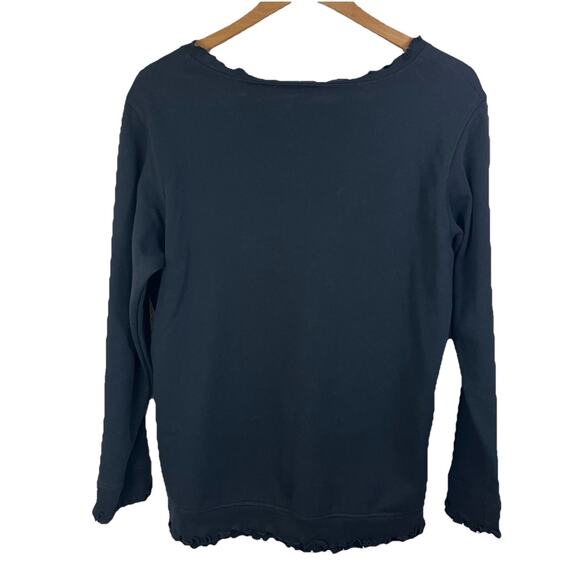 Quaker Factory Rhinestone Cowgirl Sweatshirt Womens M Medium Lettuce Trim - Picture 4 of 6